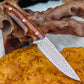 Custom Fixed Blade Knife in Damasteel with Ironwood