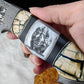 Rhino Hand-carved Mosaic Damascus Hunter with Sheath
