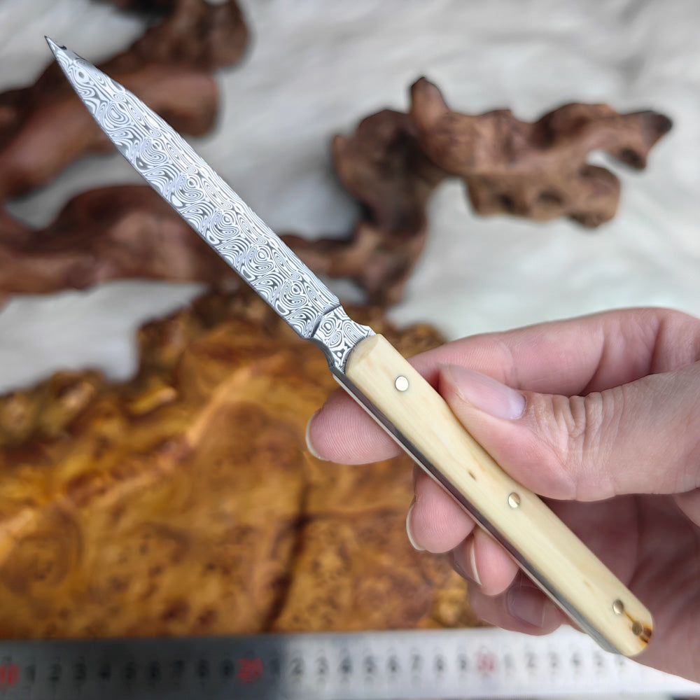 Tea Knife in Damasteel with Mammoth Ivory