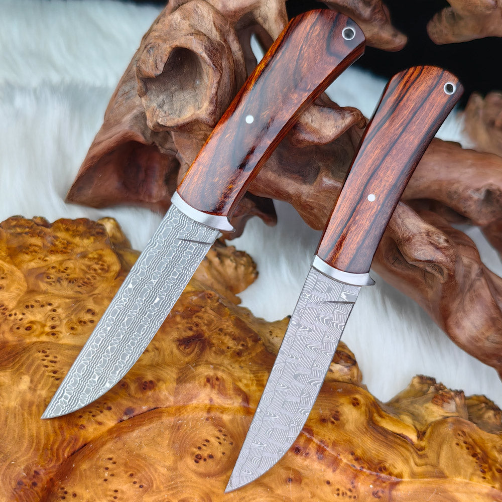 3.7" Fixed Blade Knife, Thomas Damascus