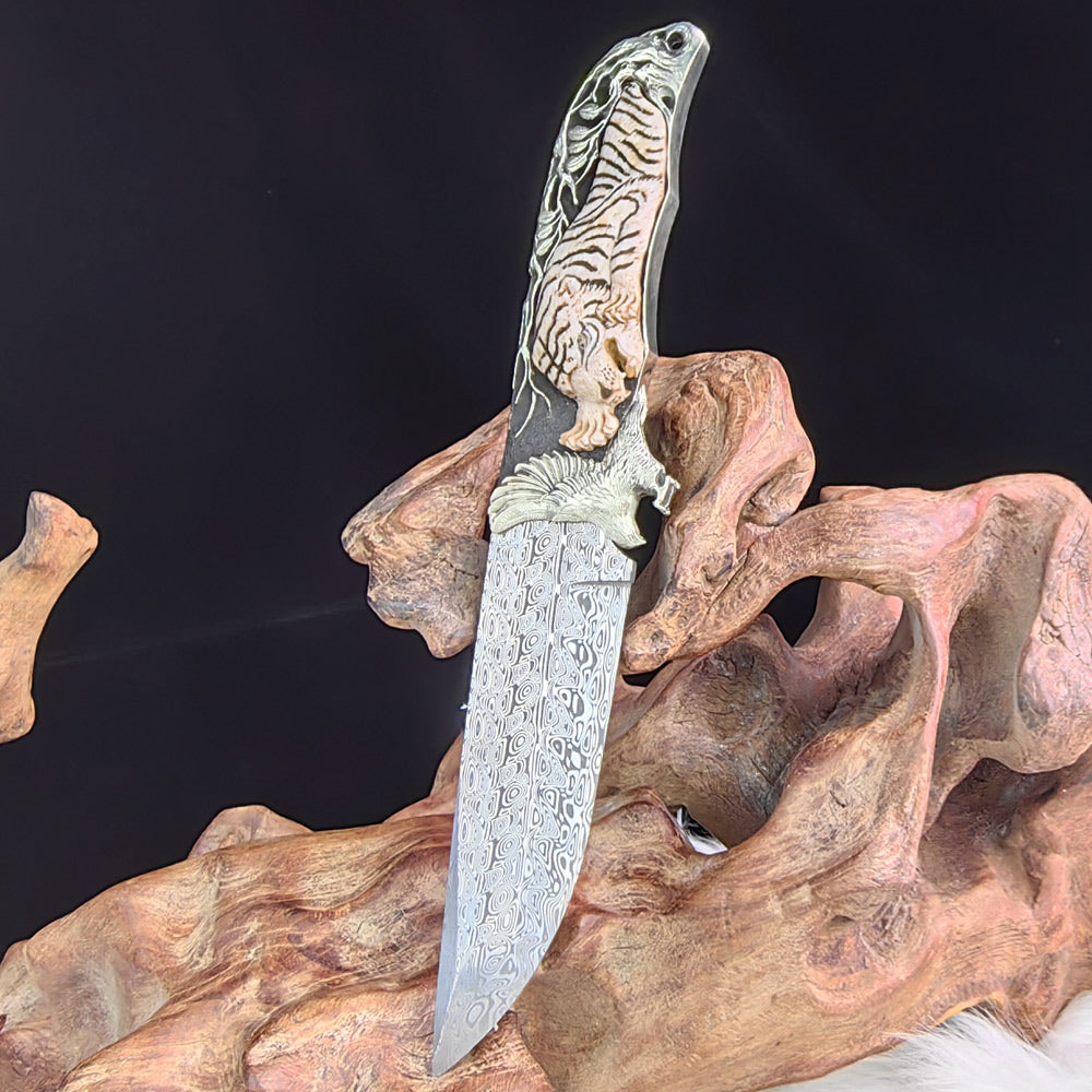 Tigerhawk Hand-engraved Fixed Blade Knife